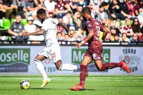 Jonathan BAMBA of Lille during the Ligue 1 football match between Metz and Lille at Stade Saint-Symphorien on August 8, 2021 in Metz, France.