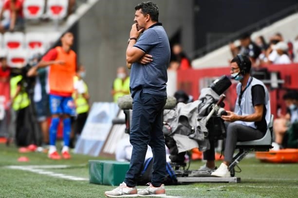 Oscar GARCIA head coach of Reims during the Ligue 1 football match between Monaco and Nantes at Stade Louis II on August 8, 2021