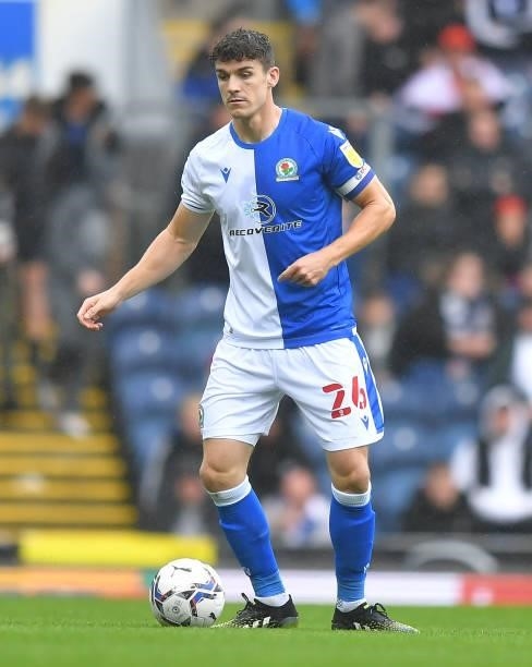 Blackburn Rovers' Darragh Lenihan during the Sky Bet Championship match between Blackburn Rovers and Swansea City at Ewood Park on August 7, 2021 in...