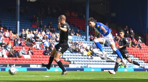 Blackburn Rovers' Ben Brereton during the Sky Bet Championship match between Blackburn Rovers and Swansea City at Ewood Park on August 7, 2021 in...