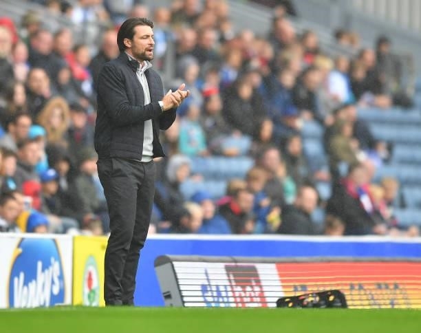 Swansea City's Manager Russell Martin during the Sky Bet Championship match between Blackburn Rovers and Swansea City at Ewood Park on August 7, 2021...