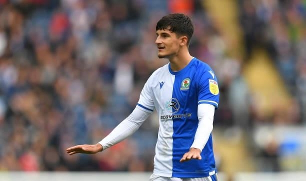 Blackburn Rovers' John Buckley during the Sky Bet Championship match between Blackburn Rovers and Swansea City at Ewood Park on August 7, 2021 in...