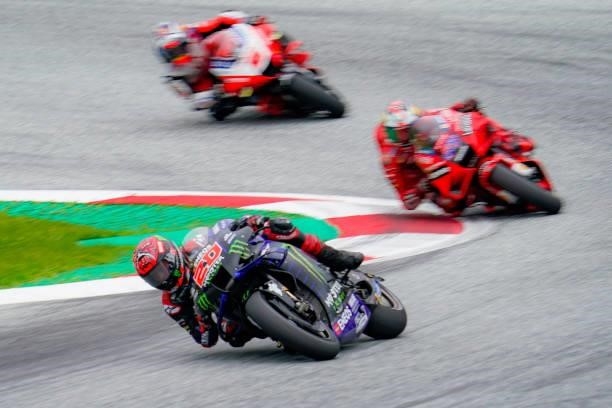 Fabio Quartararo of France and Monster Energy Yamaha MotoGP during the MotoGP of Styria - Race at Red Bull Ring on August 8, 2021 in Spielberg,...