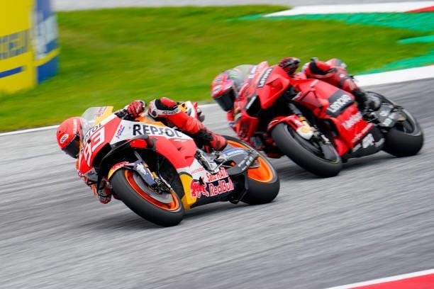 Marc Marquez of Spain and Repsol Honda Team during the MotoGP of Styria - Race at Red Bull Ring on August 8, 2021 in Spielberg, Austria.