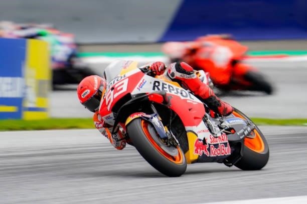 Marc Marquez of Spain and Repsol Honda Team during the MotoGP of Styria - Race at Red Bull Ring on August 8, 2021 in Spielberg, Austria.