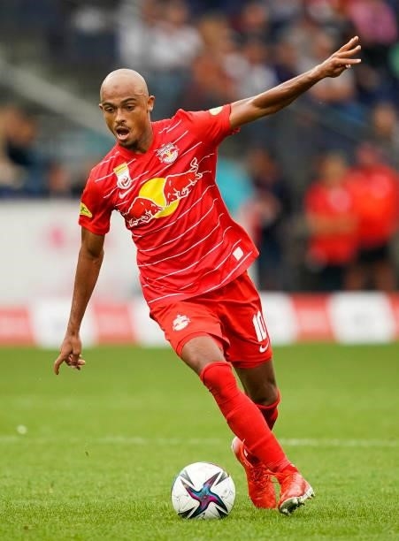 Antoine Bernede of FC Red Bull Salzburg in action during the Admiral Bundesliga match between FC Red Bull Salzburg and Austria Wien at the Red Bull...