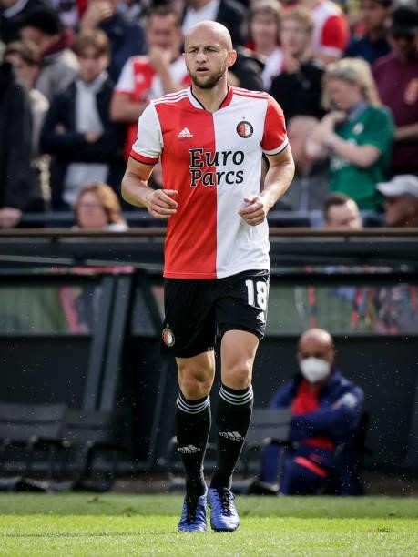Gernot Trauner of Feyenoord during the Club Friendly match between Feyenoord v Atletico Madrid at the Stadium Feijenoord on August 8, 2021 in...