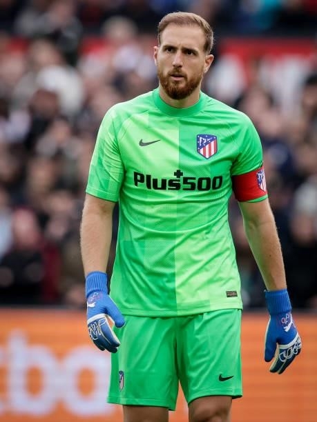 Jan Oblak of Atletico Madrid during the Club Friendly match between Feyenoord v Atletico Madrid at the Stadium Feijenoord on August 8, 2021 in...