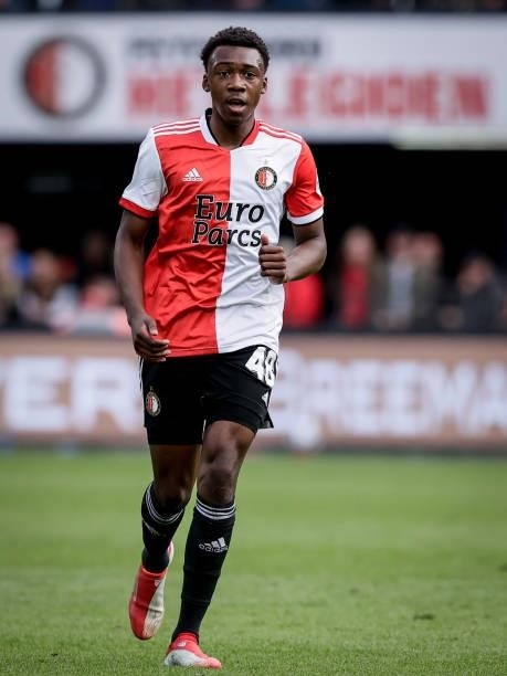 Antoni Milambo of Feyenoord during the Club Friendly match between Feyenoord v Atletico Madrid at the Stadium Feijenoord on August 8, 2021 in...
