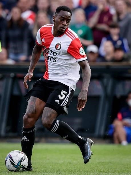 Ridgeciano Haps of Feyenoord during the Club Friendly match between Feyenoord v Atletico Madrid at the Stadium Feijenoord on August 8, 2021 in...