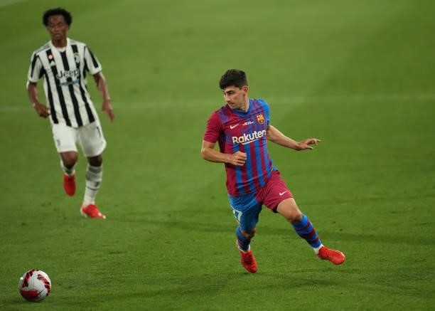 Yusuf Demir of FC Barcelona during the Joan Gamper Trophy match between FC Barcleona and Juventus played at Johan Cruyff Stadium on August 8, 2021 in...