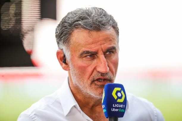 Christophe GALTIER head coach of Nice during the Ligue 1 football match between Nice and Reims at Allianz Riviera on August 8, 2021 in Nice, France.