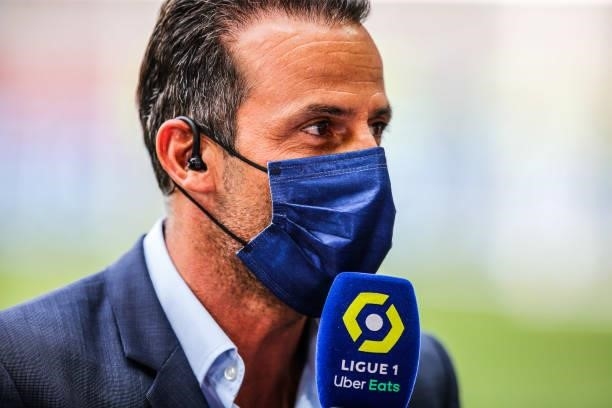 Ludovic GIULY of Amazon Prime during the Ligue 1 football match between Nice and Reims at Allianz Riviera on August 8, 2021 in Nice, France.
