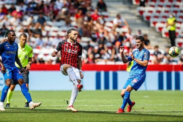 Amine GOUIRI of Nice during the Ligue 1 football match between Nice and Reims at Allianz Riviera on August 8, 2021 in Nice, France.