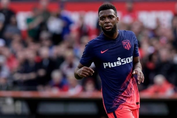 Thomas Lemar of Atletico Madrid during the Club Friendly match between Feyenoord v Atletico Madrid at the Stadium Feijenoord on August 8, 2021 in...
