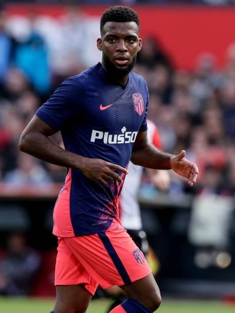 Thomas Lemar of Atletico Madrid during the Club Friendly match between Feyenoord v Atletico Madrid at the Stadium Feijenoord on August 8, 2021 in...