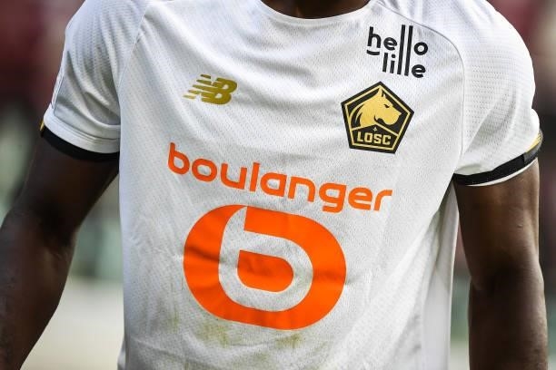 Detail of shirt during the Ligue 1 football match between Metz and Lille at Stade Saint-Symphorien on August 8, 2021 in Metz, France.