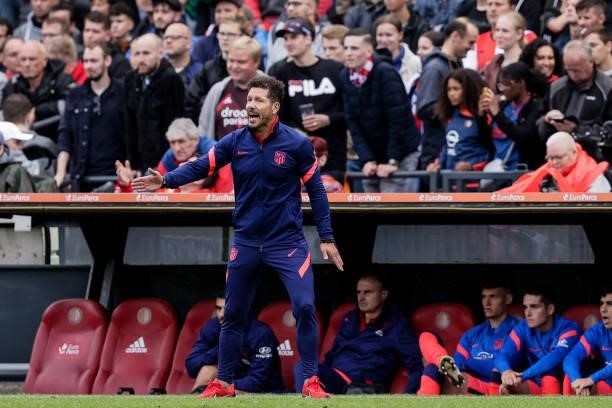 Coach Diego Simeone of Atletico Madrid during the Club Friendly match between Feyenoord v Atletico Madrid at the Stadium Feijenoord on August 8, 2021...