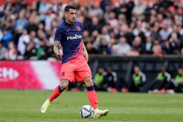 Jose Gimenez of Atletico Madrid during the Club Friendly match between Feyenoord v Atletico Madrid at the Stadium Feijenoord on August 8, 2021 in...