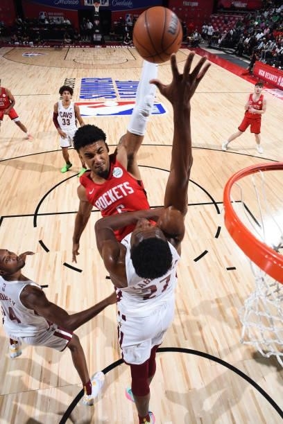 Martin of the Houston Rockets drives to the basket against the Cleveland Cavaliers during the 2021 Las Vegas Summer League on August 8, 2021 at the...