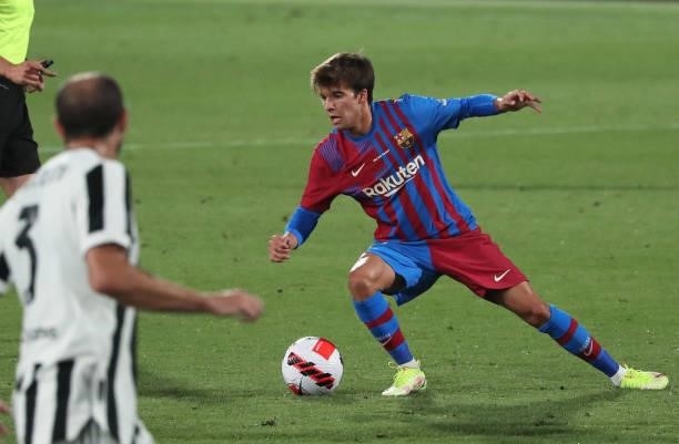 Riqui Puig during the match between FC Barcelona and Juventus, corresponding to the friendy Joan Gamper Trophy, played at the Johan Cruyff Stadium,...