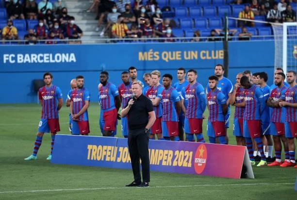 Ronald Koeman during the presentation of the FC Barcelona squad for the 2021-22 season, on 08th August 2021, in Barcelona, Spain.
