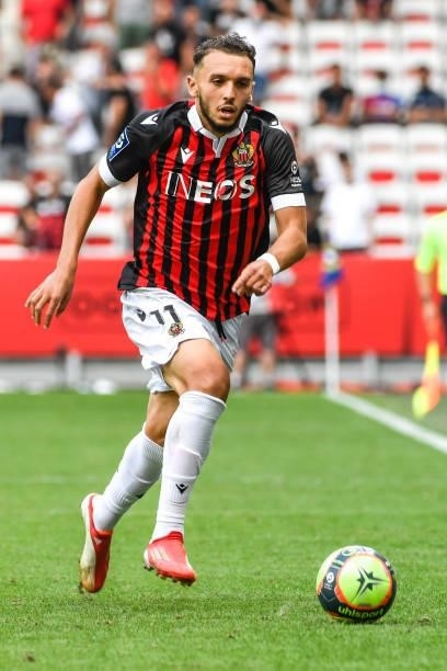 Amine GOUIRI of Nice during the Ligue 1 football match between Nice and Reims at Allianz Riviera on August 8, 2021