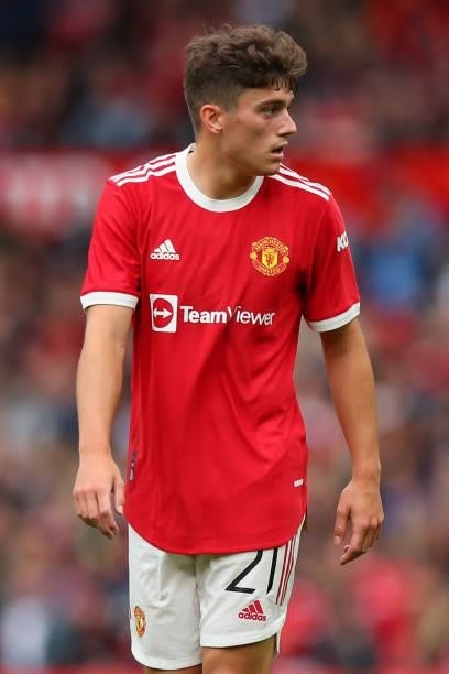 Daniel James of Manchester United during the Pre Season Friendly fixture between Manchester United and Everton at Old Trafford on August 7, 2021 in...