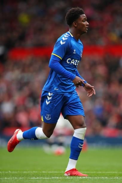 Demarai Gray of Everton during the Pre Season Friendly fixture between Manchester United and Everton at Old Trafford on August 7, 2021 in Manchester,...