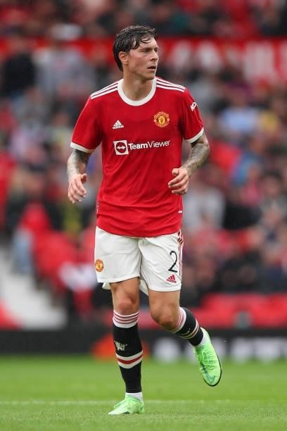 Victor Lindelof of Manchester United during the Pre Season Friendly fixture between Manchester United and Everton at Old Trafford on August 7, 2021...