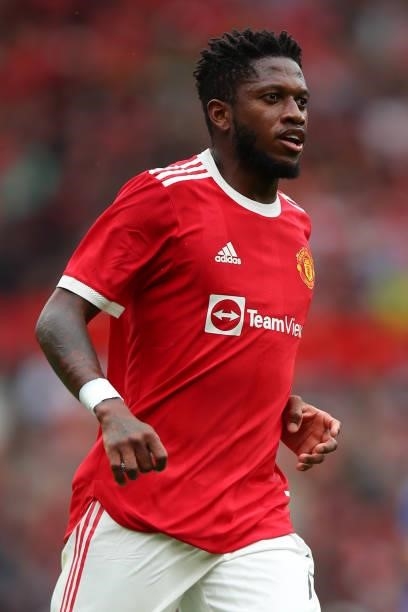 Fred of Manchester United during the Pre Season Friendly fixture between Manchester United and Everton at Old Trafford on August 7, 2021 in...
