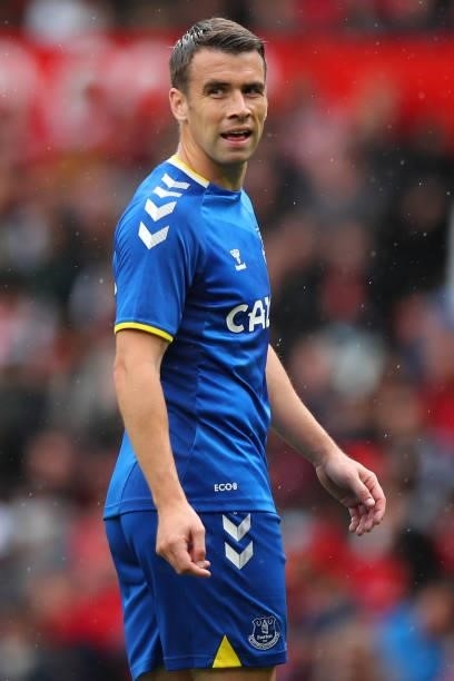 Seamus Coleman of Everton during the Pre Season Friendly fixture between Manchester United and Everton at Old Trafford on August 7, 2021 in...