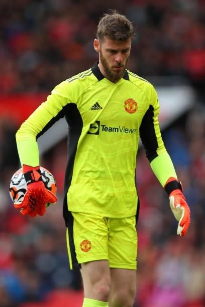 David De Gea of Manchester United during the Pre Season Friendly fixture between Manchester United and Everton at Old Trafford on August 7, 2021 in...
