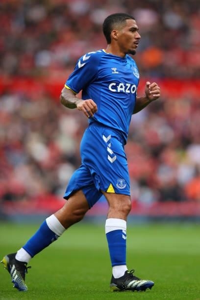 Allan of Everton during the Pre Season Friendly fixture between Manchester United and Everton at Old Trafford on August 7, 2021 in Manchester,...