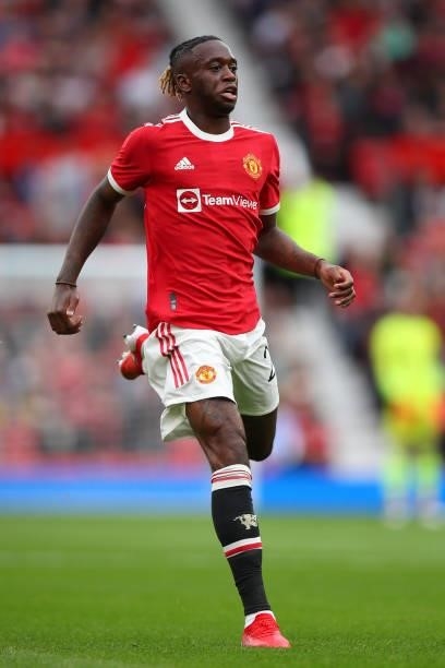 Aaron Wan-Bissaka of Manchester United during the Pre Season Friendly fixture between Manchester United and Everton at Old Trafford on August 7, 2021...