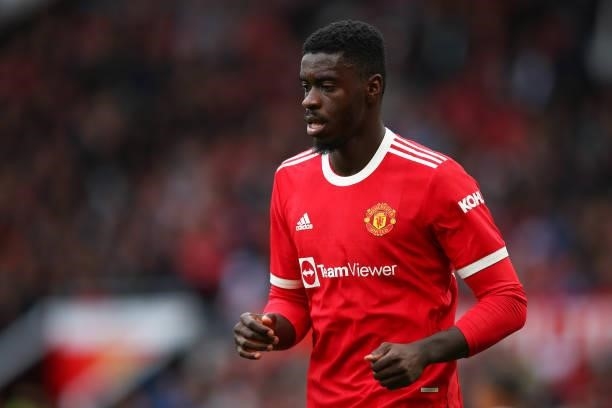 Axel Tuanzebe of Manchester United during the Pre Season Friendly fixture between Manchester United and Everton at Old Trafford on August 7, 2021 in...