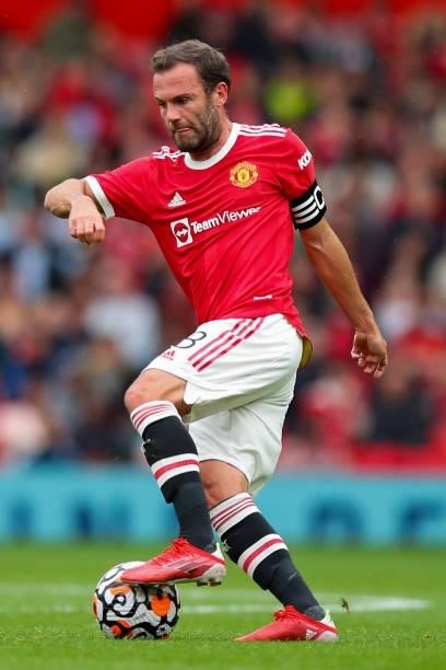 Juan Mata of Manchester United during the Pre Season Friendly fixture between Manchester United and Everton at Old Trafford on August 7, 2021 in...