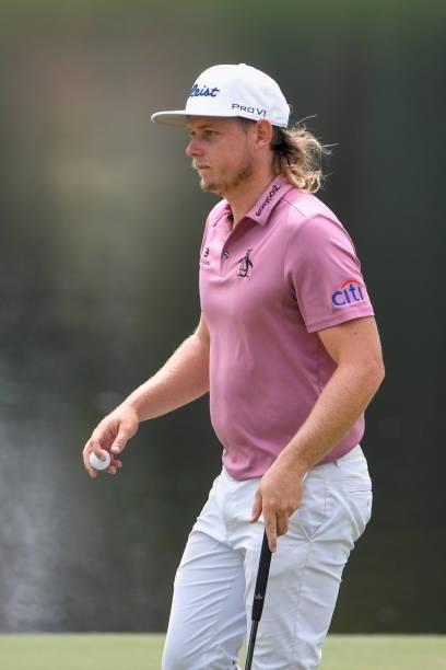 Cameron Smith of Australia at the ninth green during the final round of the World Golf Championships-FedEx St. Jude Invitational at TPC Southwind on...