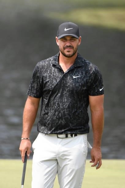 Brooks Koepka at the ninth green during the final round of the World Golf Championships-FedEx St. Jude Invitational at TPC Southwind on August 8,...