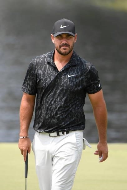 Brooks Koepka at the ninth green during the final round of the World Golf Championships-FedEx St. Jude Invitational at TPC Southwind on August 8,...