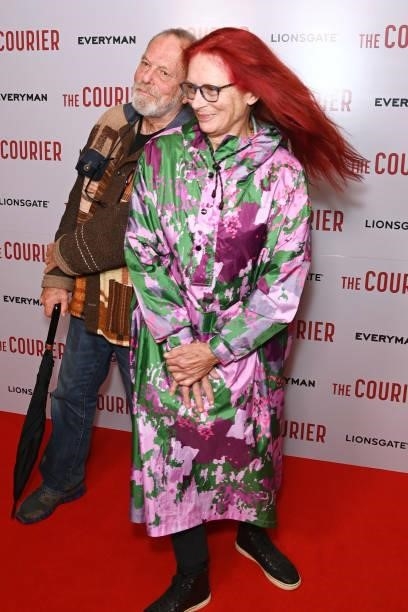 Terry Gilliam and Maggie Weston attend a gala screening of "The Courier