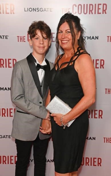 Kier Hills and Marie Hills attend a gala screening of "The Courier