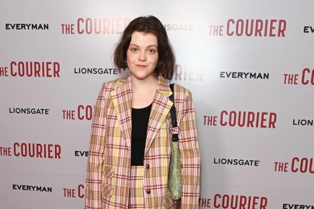 Georgie Henley attends a gala screening of "The Courier