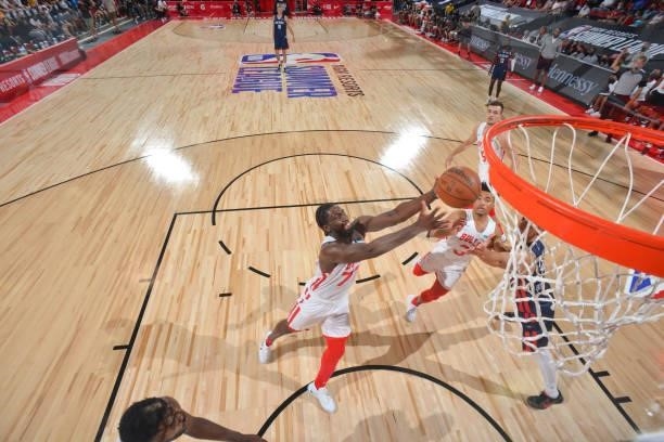 Simi Shittu of the Chicago Bulls rebounds the ball during the 2021 Las Vegas Summer League on August 9, 2021 at the Cox Pavilion in Las Vegas,...