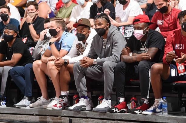Ja Morant of the Memphis Grizzlies attends a game between the Brooklyn Nets and Memphis Grizzlies during the 2021 Las Vegas Summer League on August...