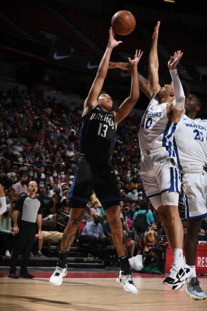 Hampton of the Orlando Magic shoots the ball against the Golden State Warriors during the 2021 Las Vegas Summer League on August 9, 2021 at the...
