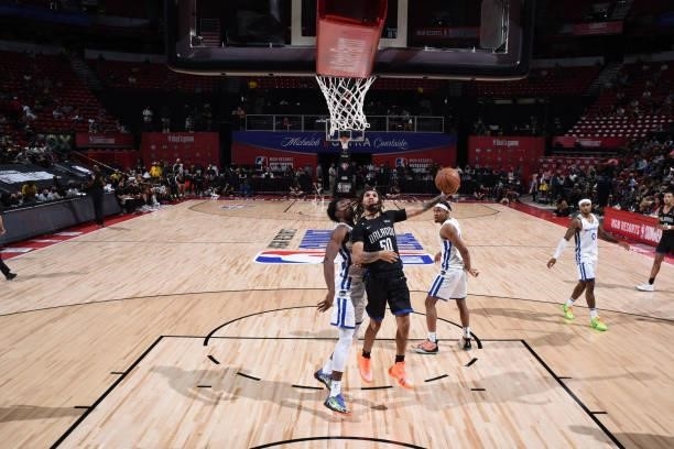 Cole Anthony of the Orlando Magic shoots the ball the game against the Golden State Warriors during the 2021 Las Vegas Summer League on August 9,...