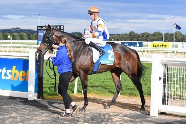 The Difference ridden by Damien Thornton returns to the mounting yard after winning the Porter Plant BM78 Handicap at Sportsbet-Ballarat Synthetic...