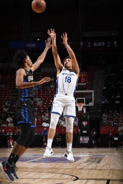 Colbey Ross of the Golden State Warriors shoots the ball against the Orlando Magic during the 2021 Las Vegas Summer League on August 9, 2021 at the...