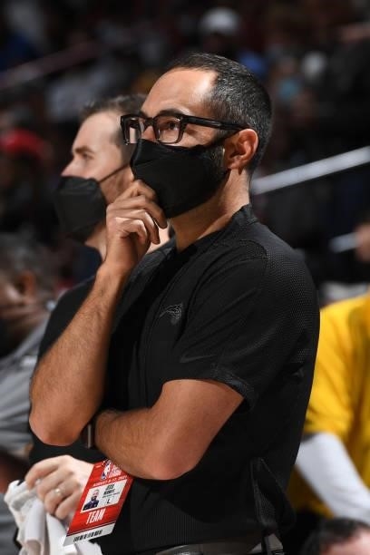 Assistant Coach, Jesse Mermuys of the Orlando Magic looks on during the game against the Golden State Warriors during the 2021 Las Vegas Summer...